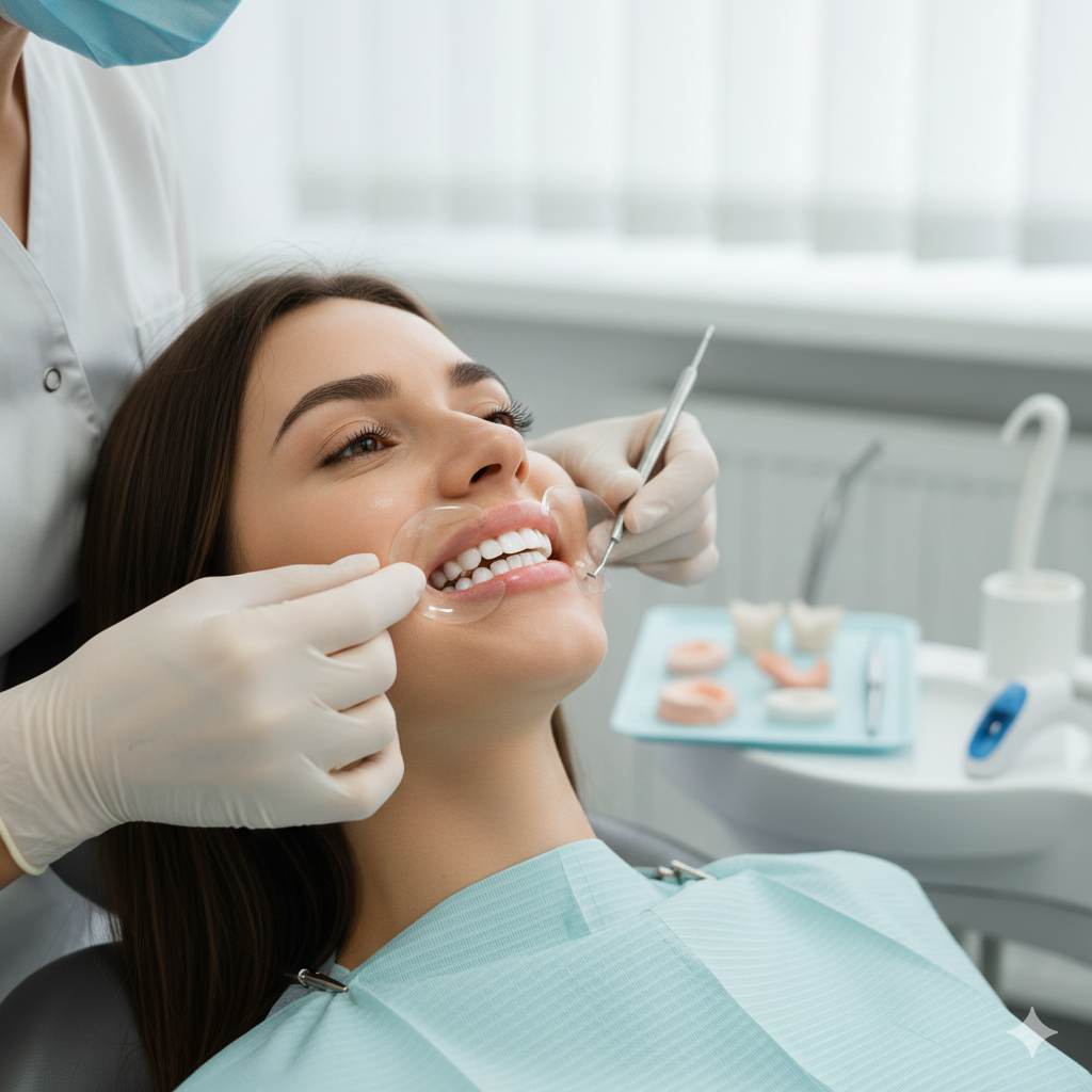 一個病人在做美白貼片＿泉玥牙醫