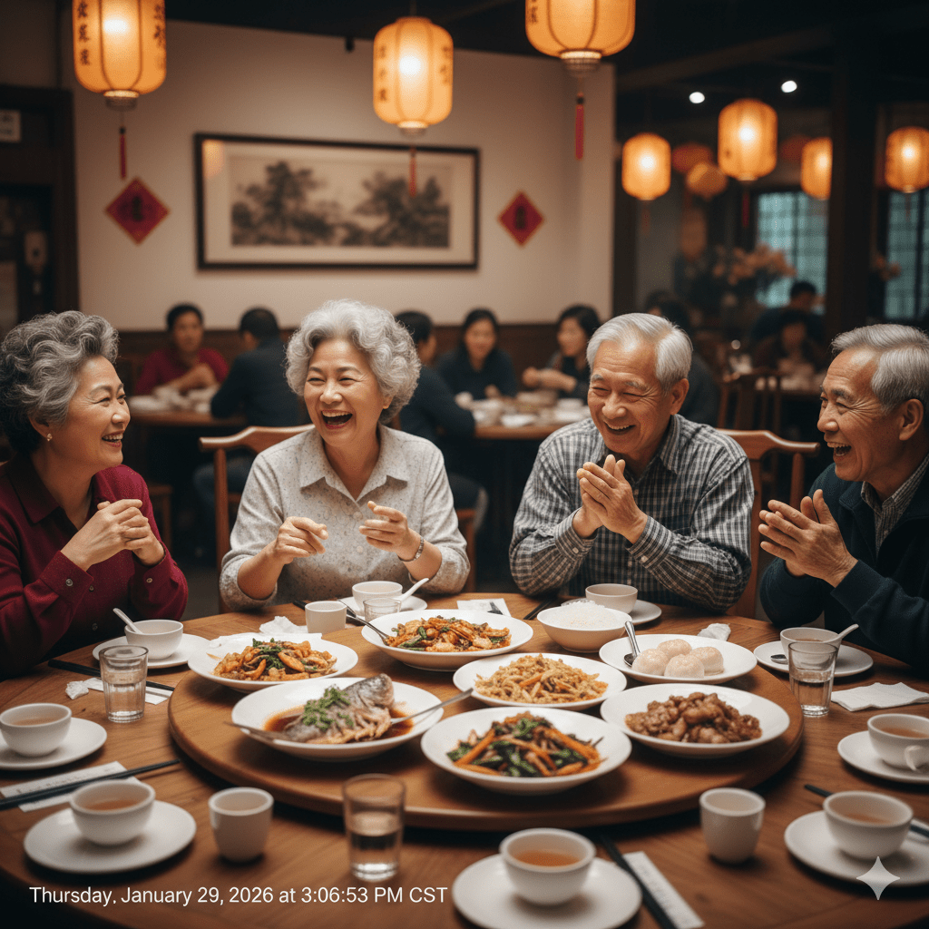 老人戴著吸附式假牙吃東西＿泉玥牙醫